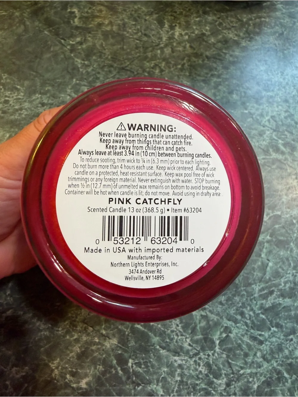 Northern Lights Wax Painted Candle — Pink Catchfly Scent